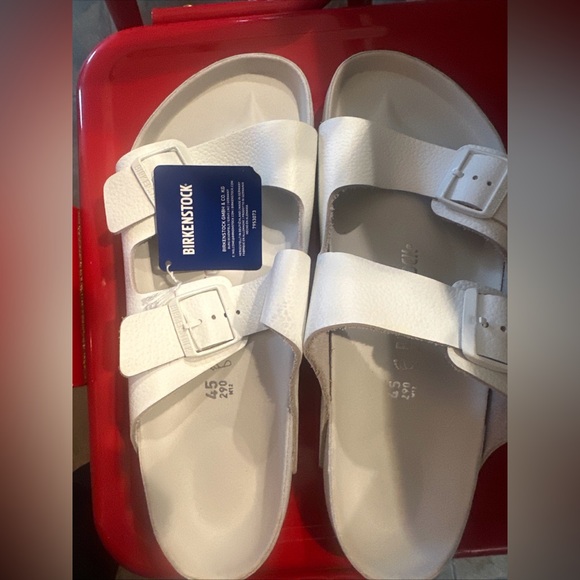 Men’s Birkenstocks White Leather Sandals, brand new size 45-12 main image 8